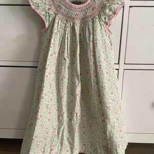Velani Classics Kids Smock dress with Pink and Green Floral Design size 3